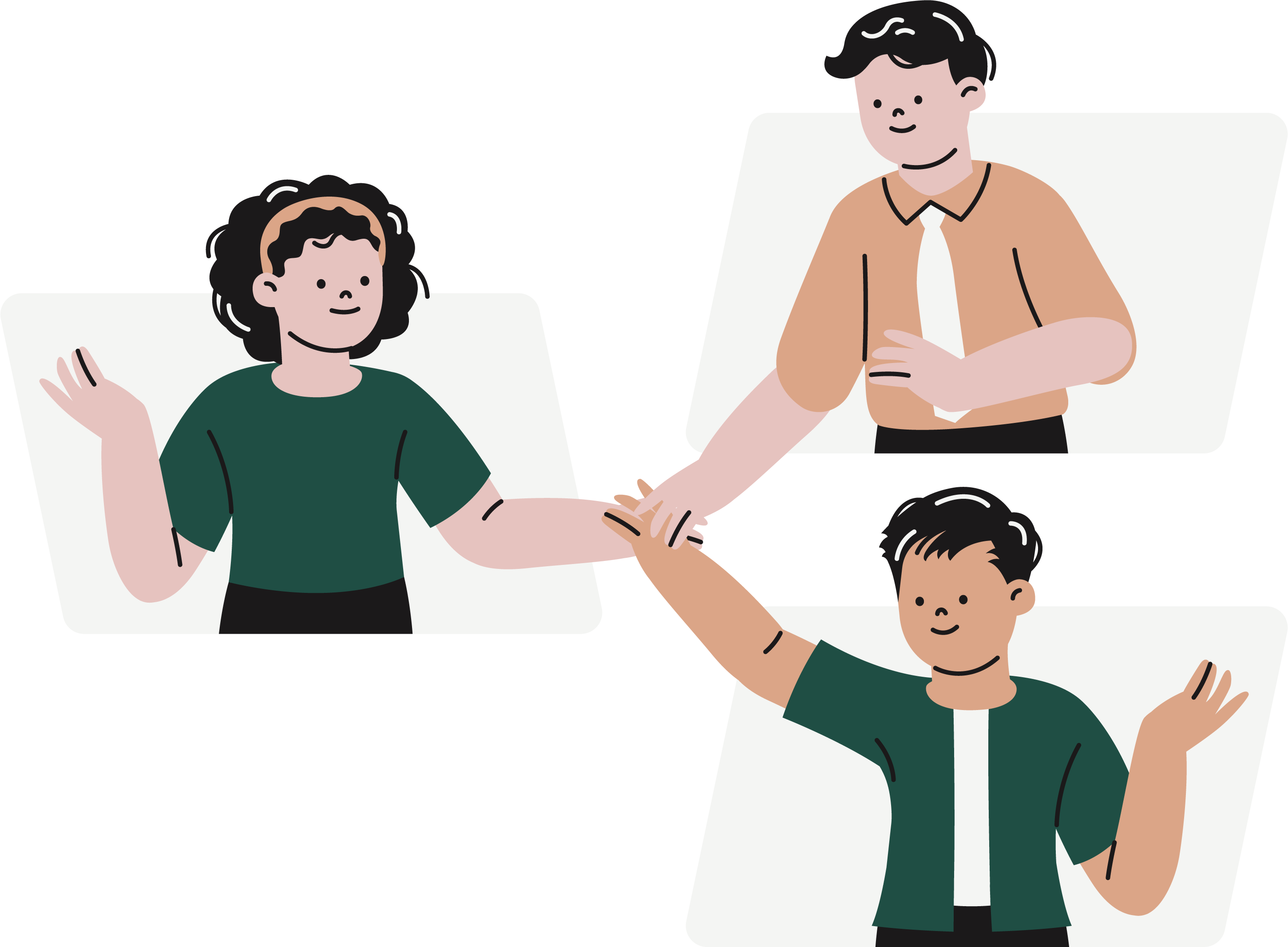 a group of people holding hands